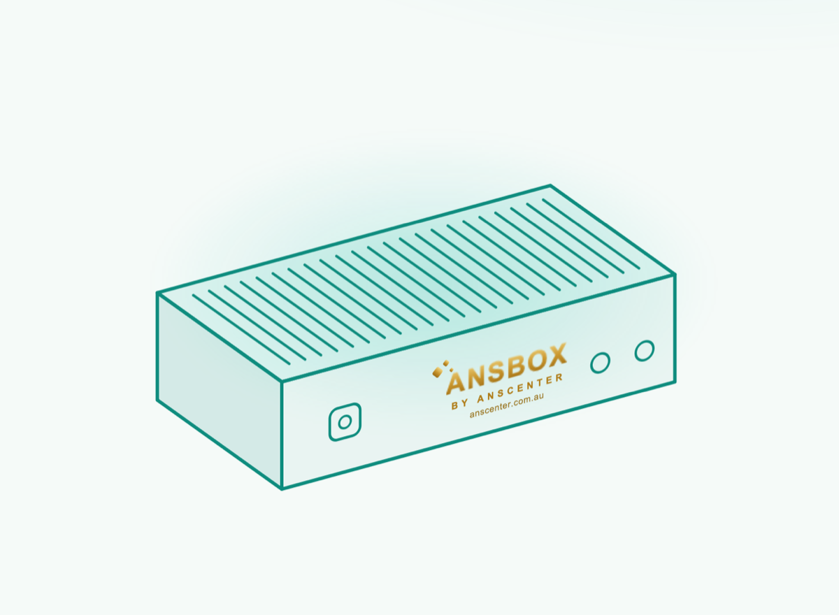 ANSBOX — a fanless on-prem AI appliance by ANSCENTER